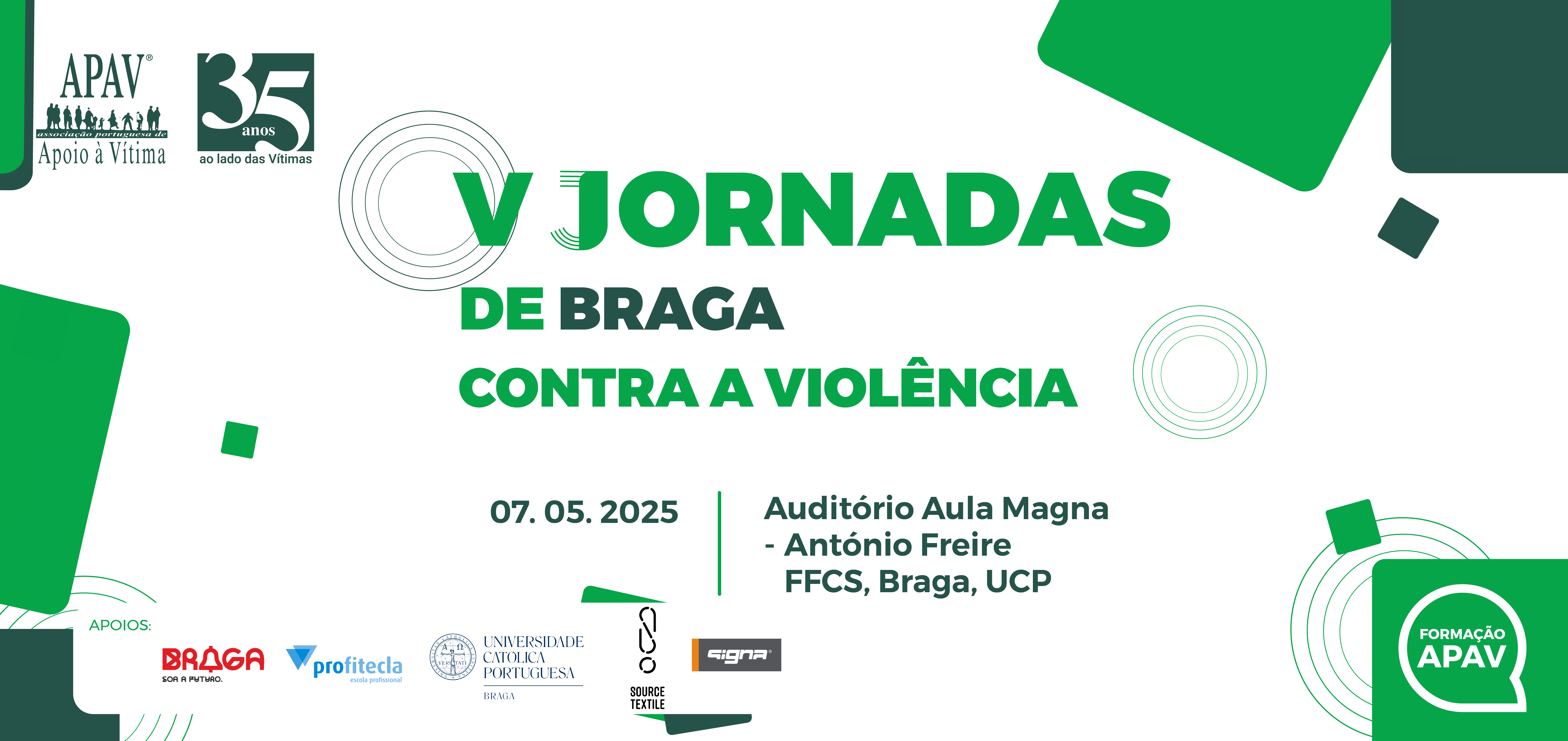 BANNER QUINTA JORNADAS DE BRAGA CONTRA A VIOLÊNCIA 